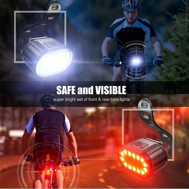 USB CONDUZIU a Luz de Moto Dianteiro e Traseiro Luz de Farol lanterna traseira Lâmpada Dianteira de BTT Estrada de Luz de Bicicleta de Ciclismo de Luz de Acessórios de Moto