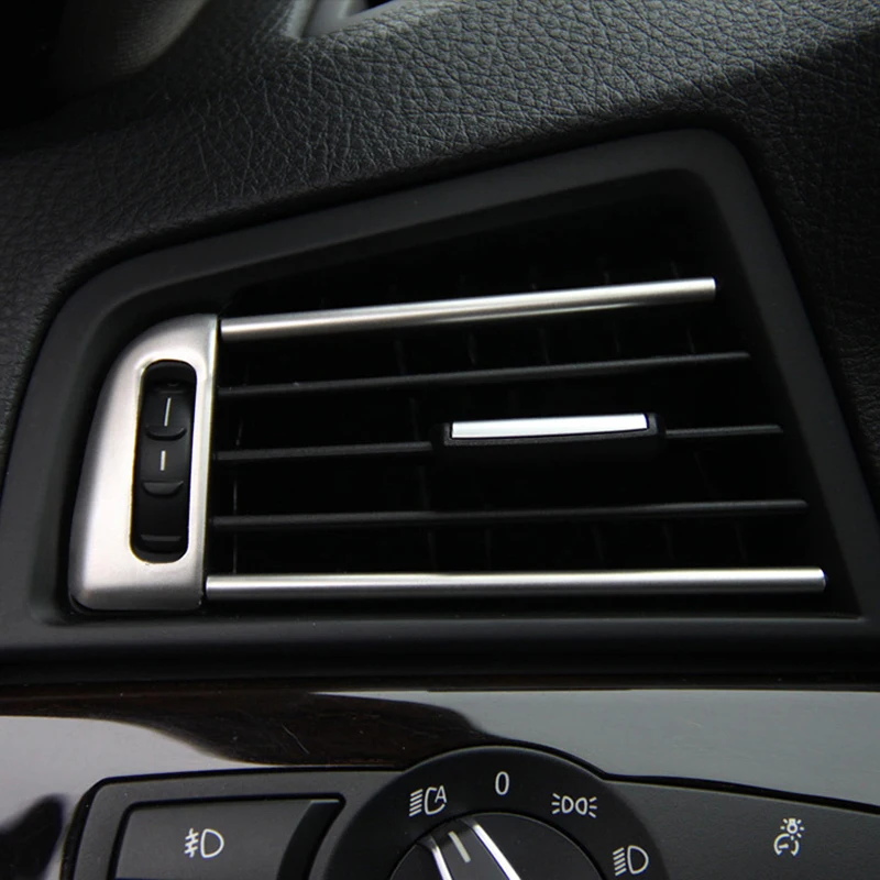 Chrome ventilação de ar condicionado moldura tampa guarnição de interiores lantejoulas saída de ar, painel de faixa decorativa em 3D adesivo para o BMW série 5 f10