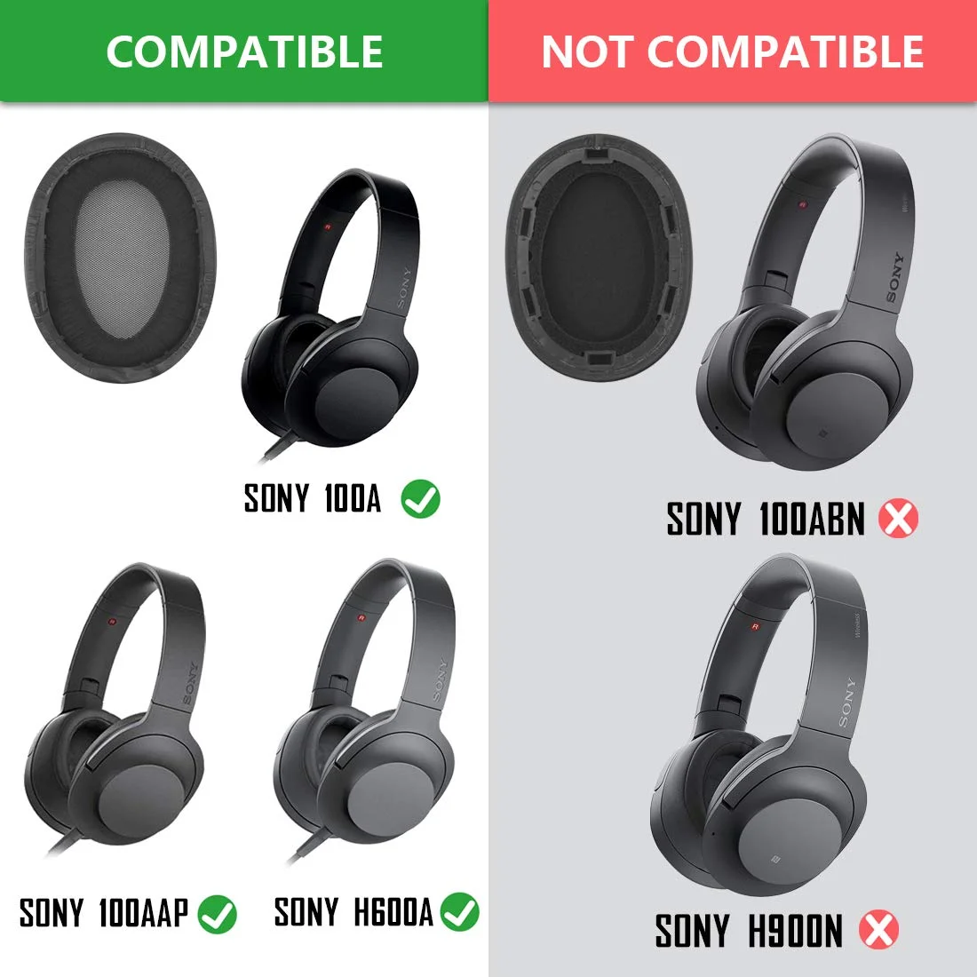 Substituição de Almofadas Almofadas de Ouvido Capa de Almofada de Peças de Reparo para Sony MDR-100A MDR-100AAP MDR-H600A MDR 100A 100AAP H600A Fones de ouvido