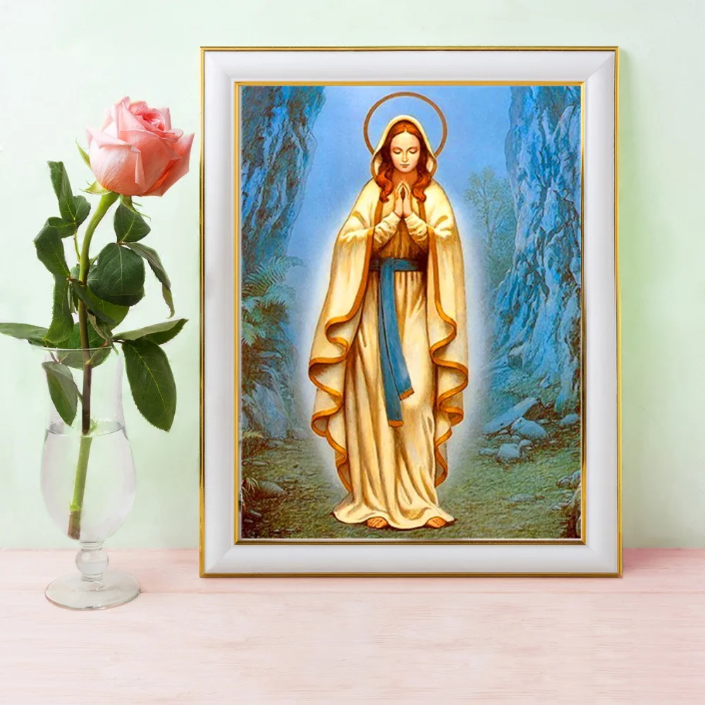 5d Diamante Pintura a Virgem Maria Diamante Bordado de Ponto de Cruz, Religião Imagens De Strass Mosaico Artesanato Kit
