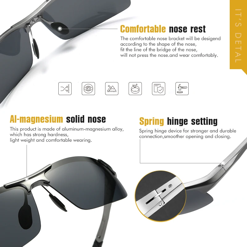 CoolPandas Polarizada Homens de Alumínio Óculos de sol de Condução Lentes espelhadas Masculina Óculos de Sol Para Homens Mulheres UV400 Óculos de Oculos De Sol