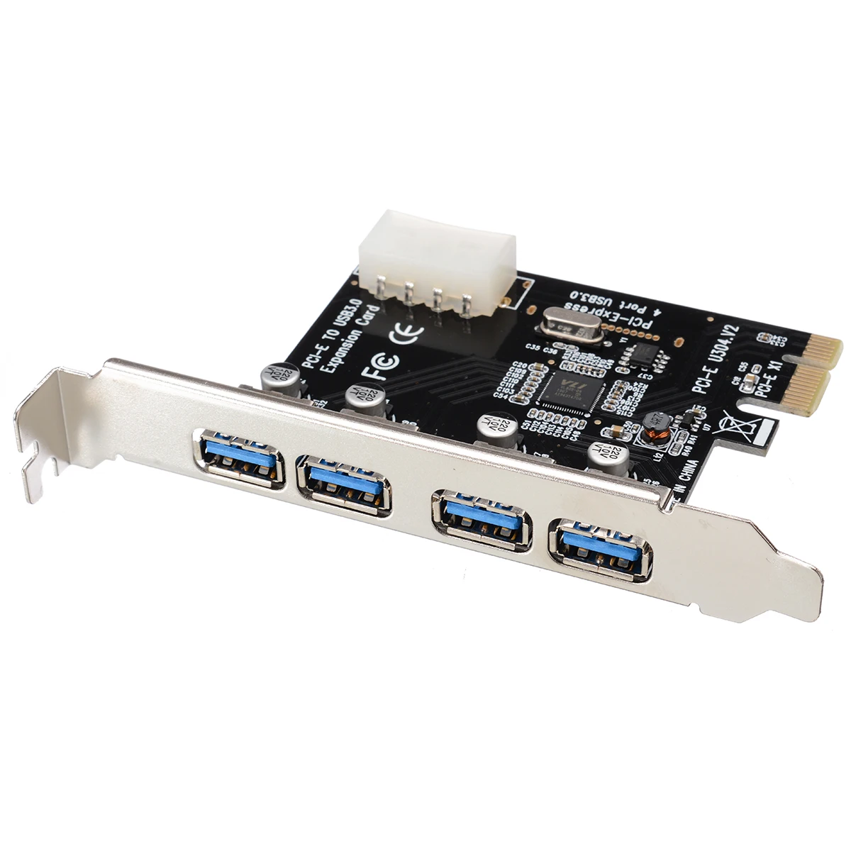 1pc Profissional 4 portas PCI-E Adaptadores de 4 portas PCI-E Para o CONCENTRADOR USB 3.0 PCI Express para placas de Expansão Placa de 5 Gbps de Velocidade