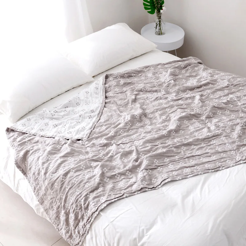 Japonês casual cobertor para camas de Algodão Simples colcha única dupla de Verão, o ar-condicionado colcha de sofá macio cobertor de folhas
