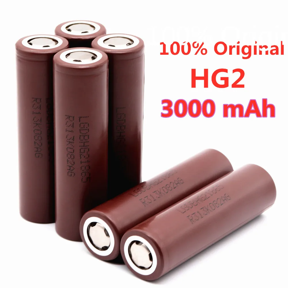 Novo HG2 18650 3000mAh bateria Recarregável 18650HG2 3.6 V quitação de 20A Máx 35A Alimentação pilhas