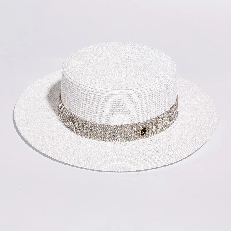 Balde, chapéu de sol de verão senhoras de chapéu de palha do chapéu fedora cartola unisex chapéu Panamá de lantejoulas chapéu