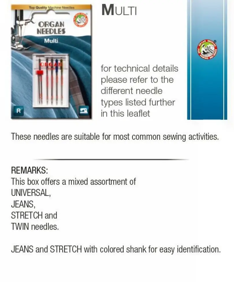 Doméstica Agulhas para máquinas de Costura Órgão Agulhas de Estiramento /Jeans /Universal/2MM Agulhas gêmeas (1pack=5pcs)