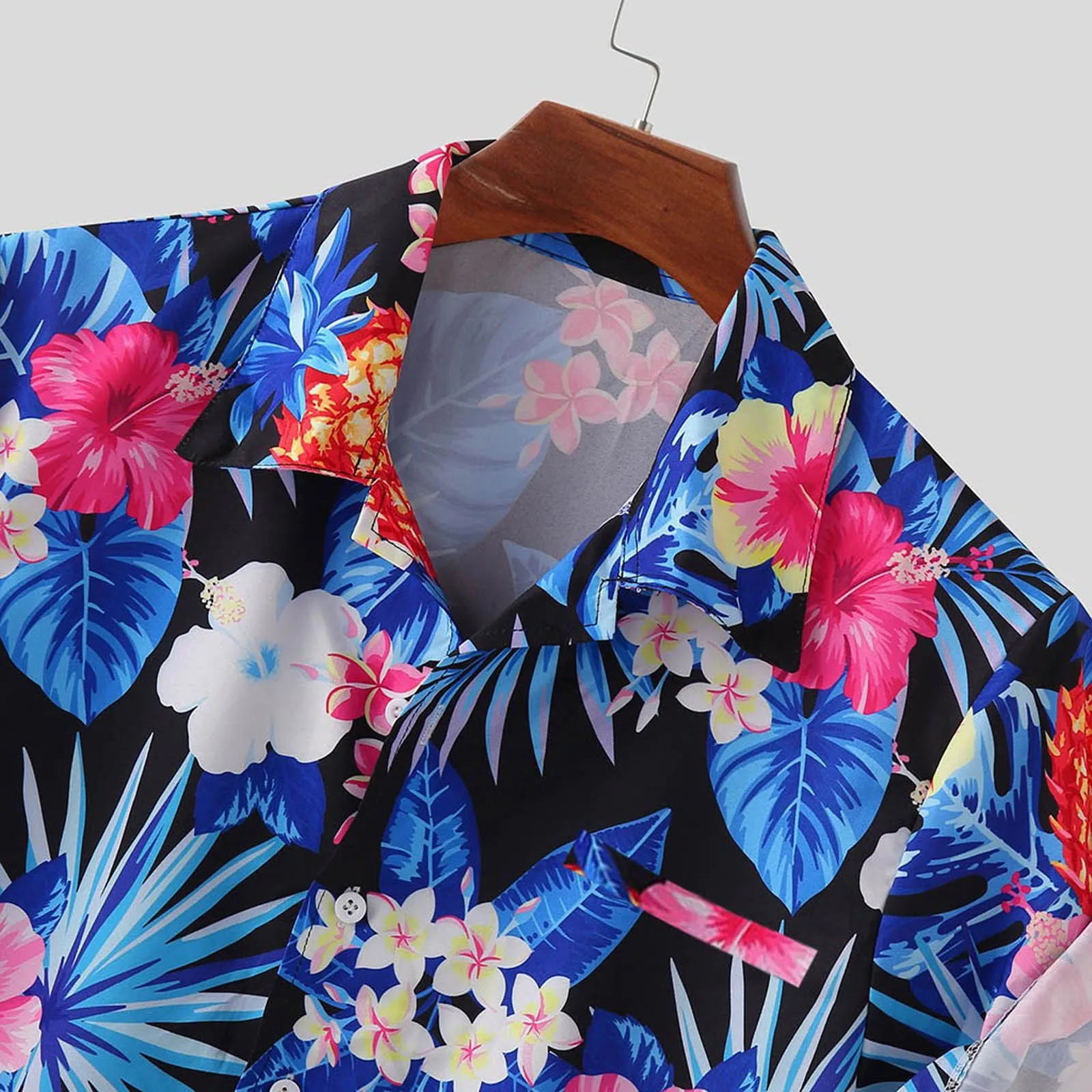 Floral Print Summer Hot Sell Men's Beach Shirt Fashion Short Sleeve Loose Casual Shirts For Men Plus Hawaiian Рубашка Мужская 3