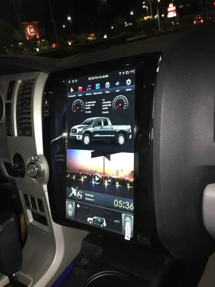 PX6 IPS Android 9.0 4+128G Tesla Estilo do Rádio do Carro Para Toyota Tundra 2007-2013 GPS de Navegação Estéreo Recodificador de Chefe de Unidade DSP Carplay