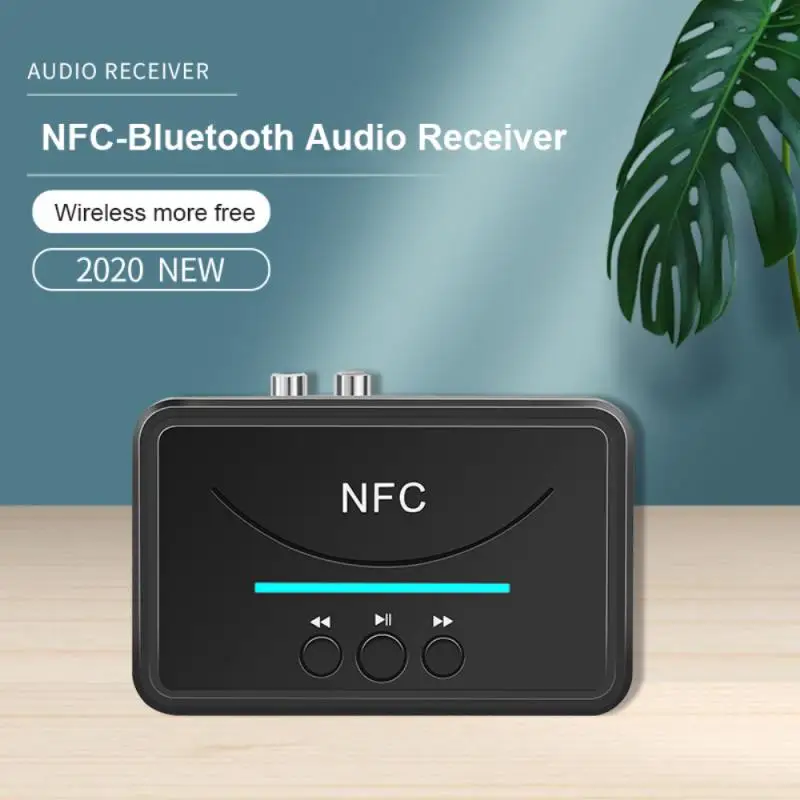 NFC Bluetooth 5.0 Receptor de 3,5 mm AUX de som hi-fi Adaptador de Áudio sem Fio Bluetooth 5.0 Receber Para alto-Falante de Carro seja compatível com o NFC