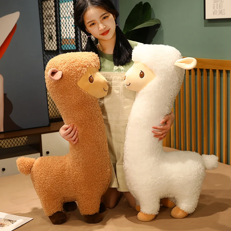 Kawaii Grande Alpaca Brinquedo de Pelúcia Japonês Alpaca Macio Recheado Ovelhas Lhama Animal Bonecas de Suspensão de Almofadas de Decoração de Casa de Bonecas para Crianças Meninas