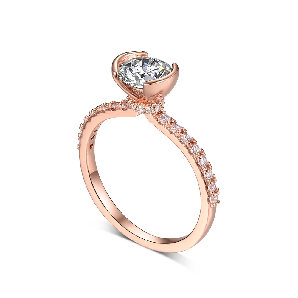 S925 da Prata Esterlina, Anel de Ouro Branco Redondo Moissanite Anéis de Noivado para as Mulheres Moissanite Anel de Diamante Jóias de Luxo