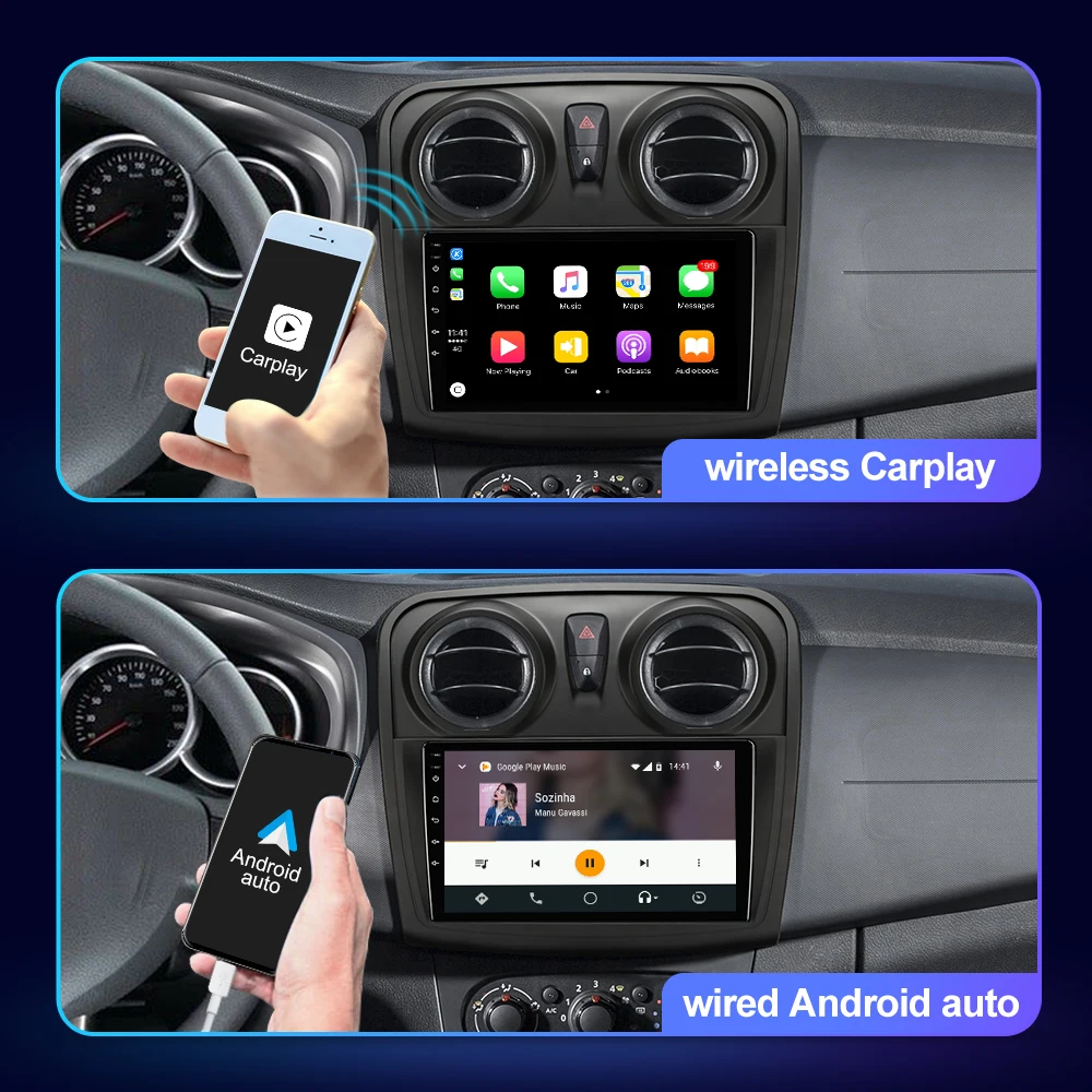 EBILAEN Android 10.0 Multimédia Rádio do Carro Para Renault Logan 2 2012-2019 Sandero 2-2019 de Navegação GPS 6G128G Câmara QLED 4G