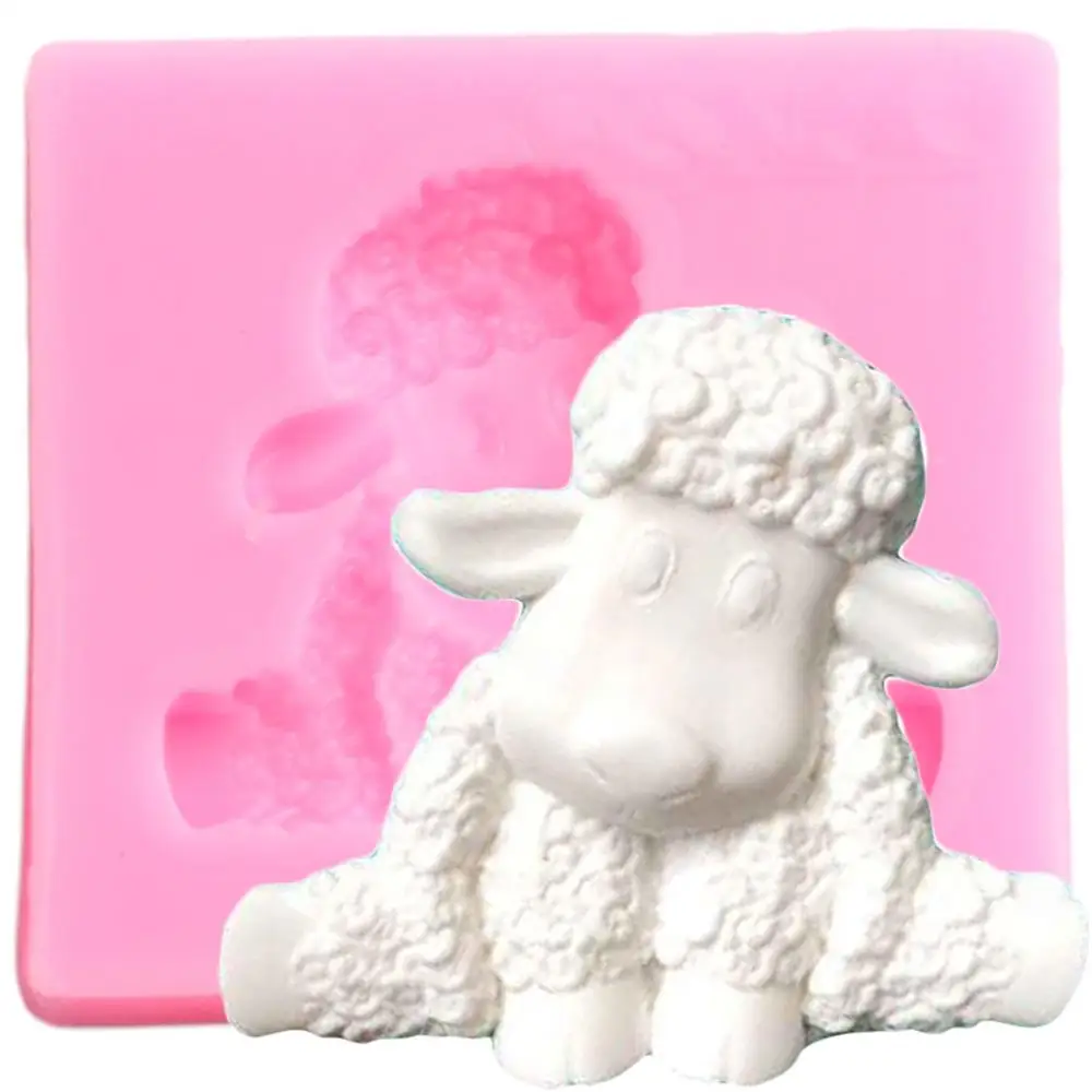 3D Ovelhas Molde de Silicone Animal Cupcake Fondant Moldes de Sugarcraft de Decoração do Bolo de Ferramentas de Doces Argila Chocolate Gumpaste Moldes