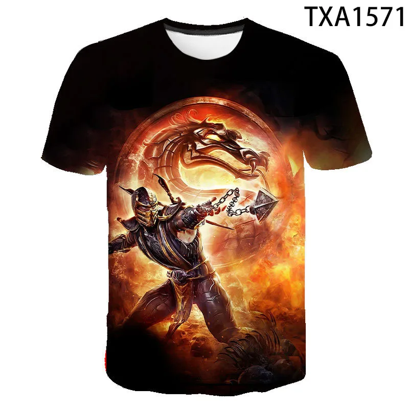 Mortal Kombat 3D Print T-shirt Homens Mulheres Crianças de Moda Casual Manga Curta T-shirt Jogo Quente Anime Cool T-shirt Tops Tee