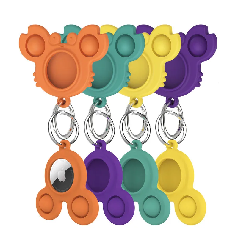 Mini Empurrar a Bolha de Proteção para Airtag Keychain do Autismo Sensorial Apaziguador do Stress Fidget Simples Ondulação de Brinquedos para as Crianças Animais de estimação
