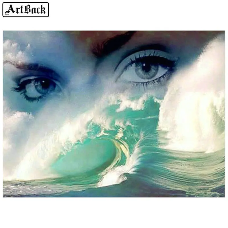 5d diy diamante pintura mulher de surf de paisagem cheia praça da broca de diamante mosaico 3D mosaico artesanato