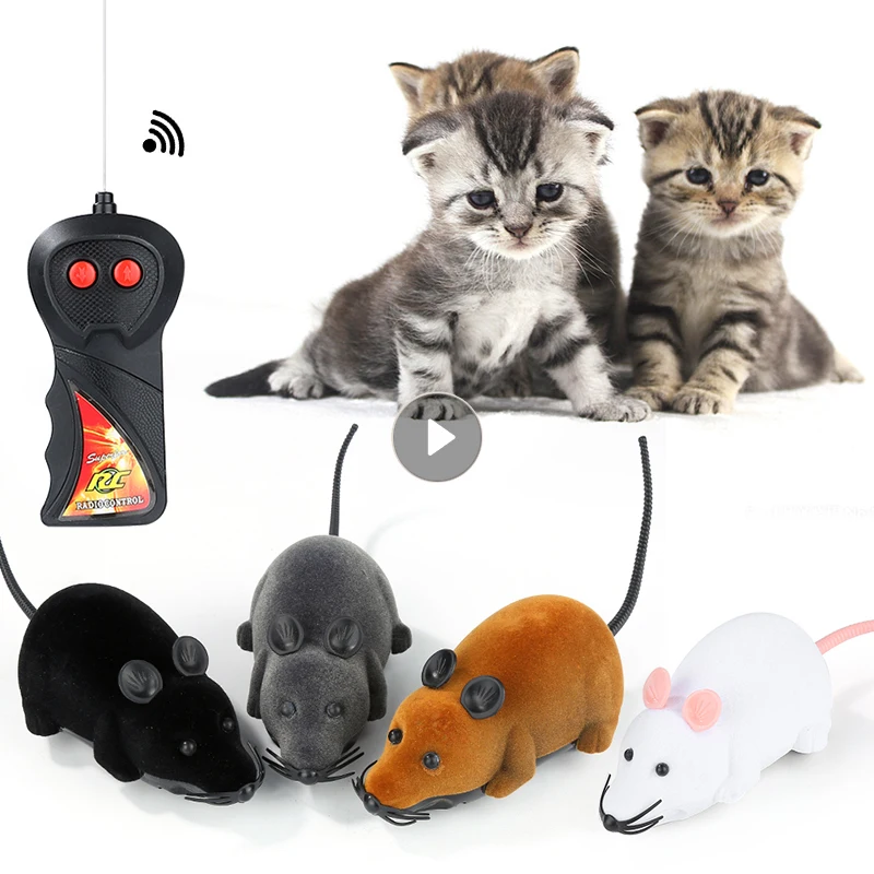 Eletrônico sem fio Controle Remoto de Rato de Rato de Estimação de Brinquedo Para Gatos Controle Remoto Brinquedos Novidade Engraçado RC Mouse Gato de Brinquedo Acessórios para animais