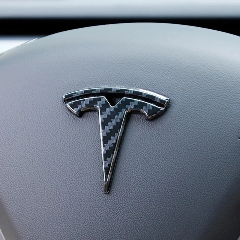 Frente Logotipo Acessórios Para Tesla model 3 em Fibra de Carbono ABS Model3 de Estacionamento Dianteiro e Traseiro Adesivo de Automóvel logotipo da decoração 3pca