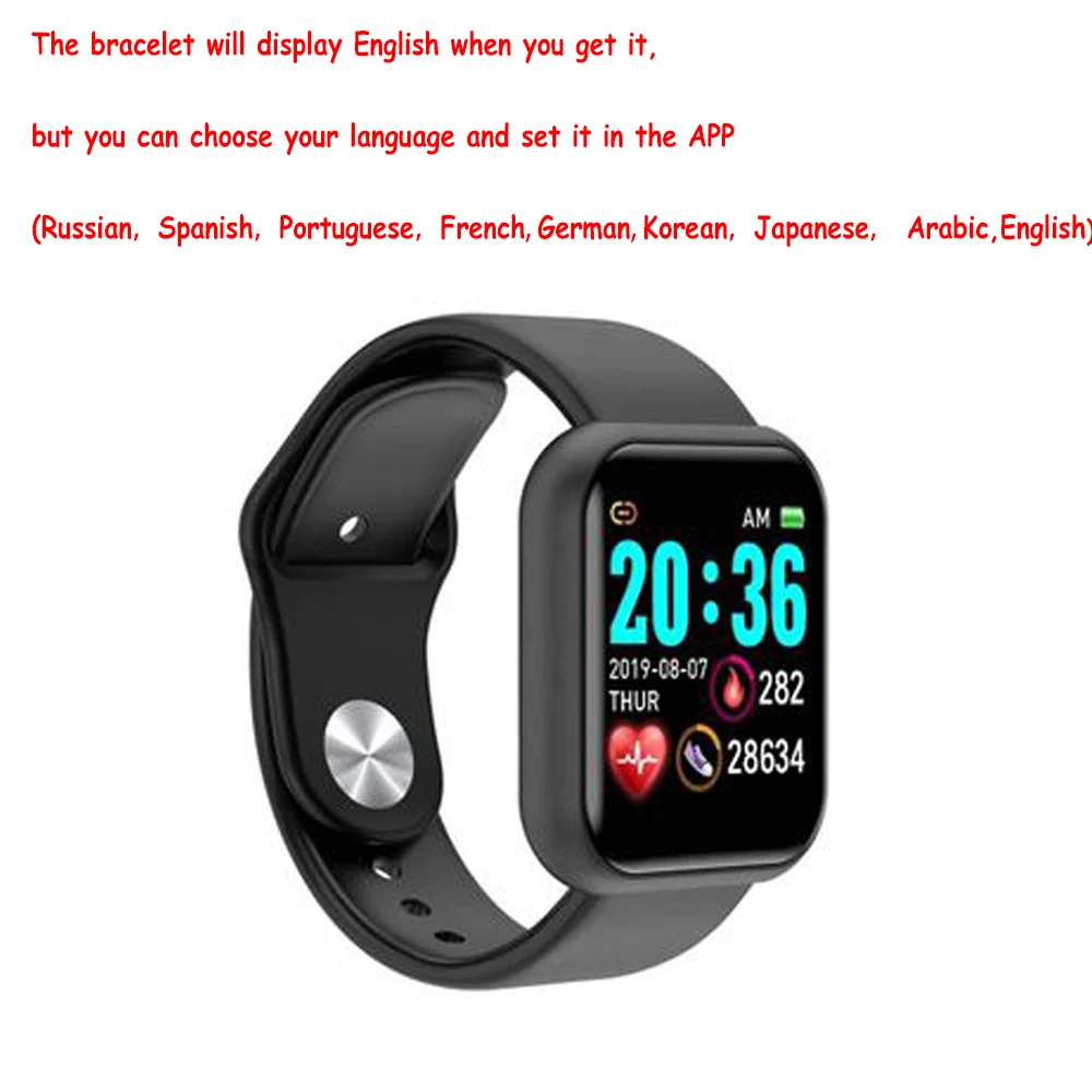 Y68 Inteligente Relógios de Homens Mulheres Pressão Arterial de Fitness Tracker Pulseira de Relógio Inteligente D20 Esporte Impermeável Smartwatch Para Android IOS