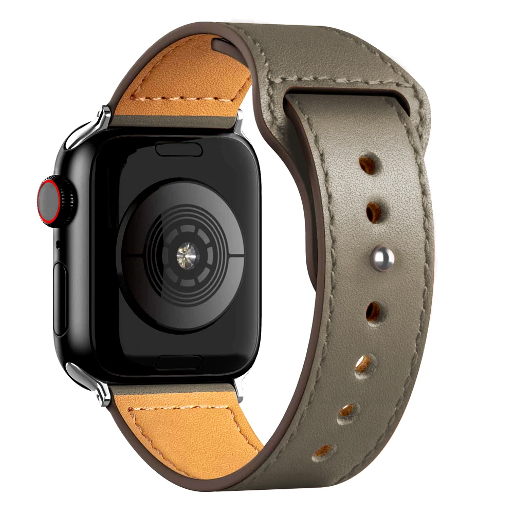 PU pulseira de Couro Para Apple faixa de relógio de 44mm 40mm 42mm 38 44 mm Smartwatch Acessórios pulseira desportiva iWatch série 3 4 5 6 se