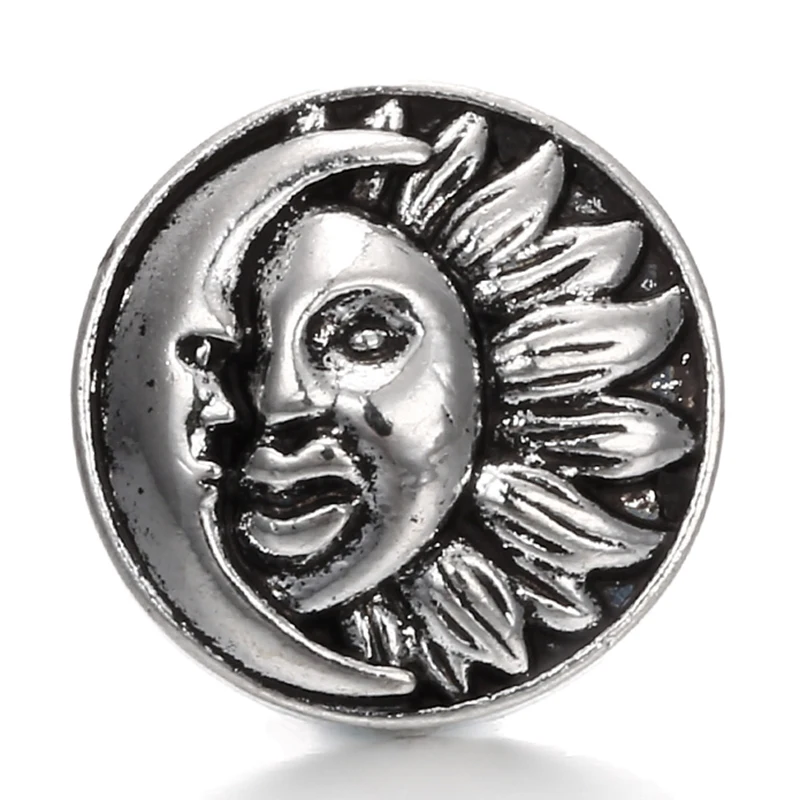XH8004 Vintage 18mm 20mm sol moom de Metal botão de ajuste snap jóias de DIY