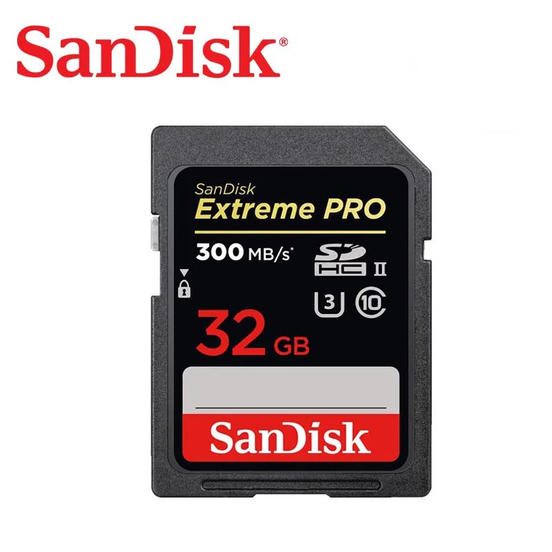 Original SanDisk Extreme Ultra-Alta Velocidade de 32GB cartão SD de 64GB Class10 300M/s U3 SDHC SDXC UHS-II 128 GB Cartão de Memória para Câmera