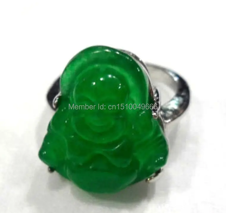 FRETE GRÁTIS >>>2 cores! homens/mulheres fantasia esculpir a PEDRA verde de Buda feliz anel #7,8,9
