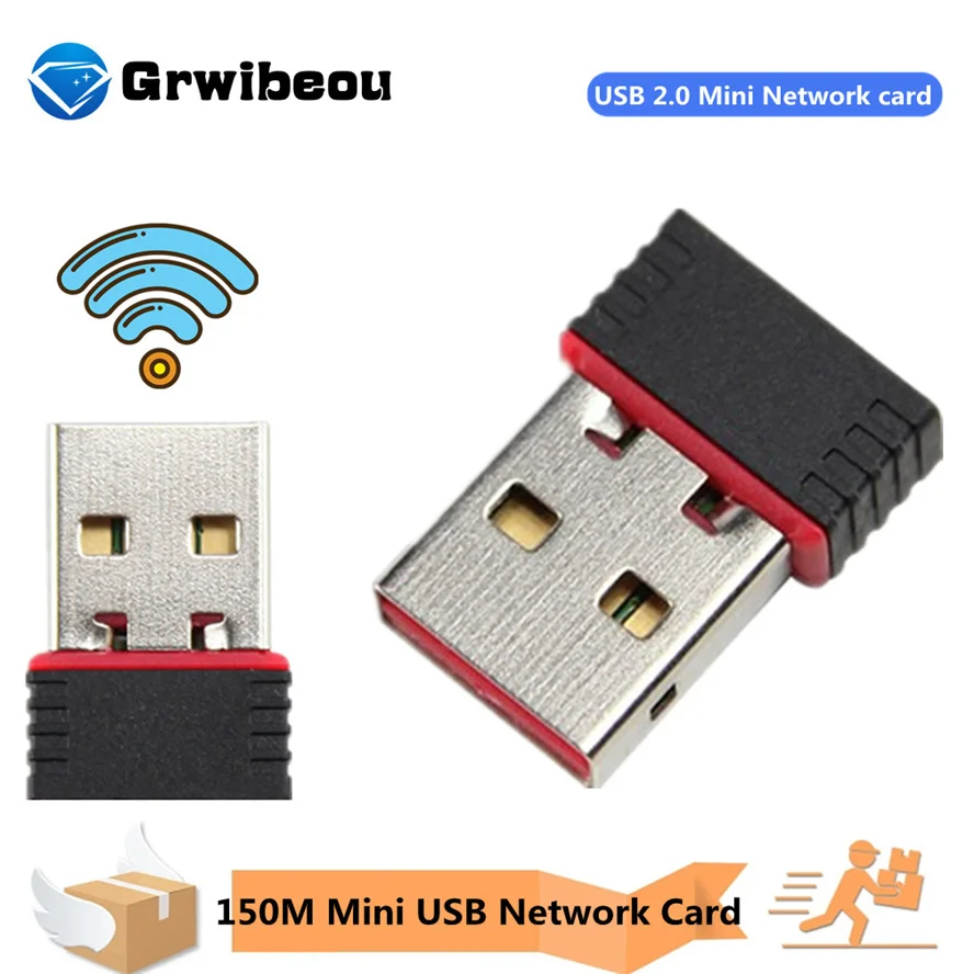 Grwibeou Mini Adaptador USB Wifi 802.11 b/g/n 150Mbps Antena Receptor sem Fio USB Dongle Placa de Rede Portátil de TV BOX Dongle Wi-Fi