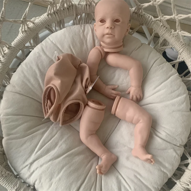 19inch Renascer Boneca kit de Mika com Pano Corpo Bonito Bebê Reborn em Branco Boneca Kit semelhante à vida Real de Toque macio