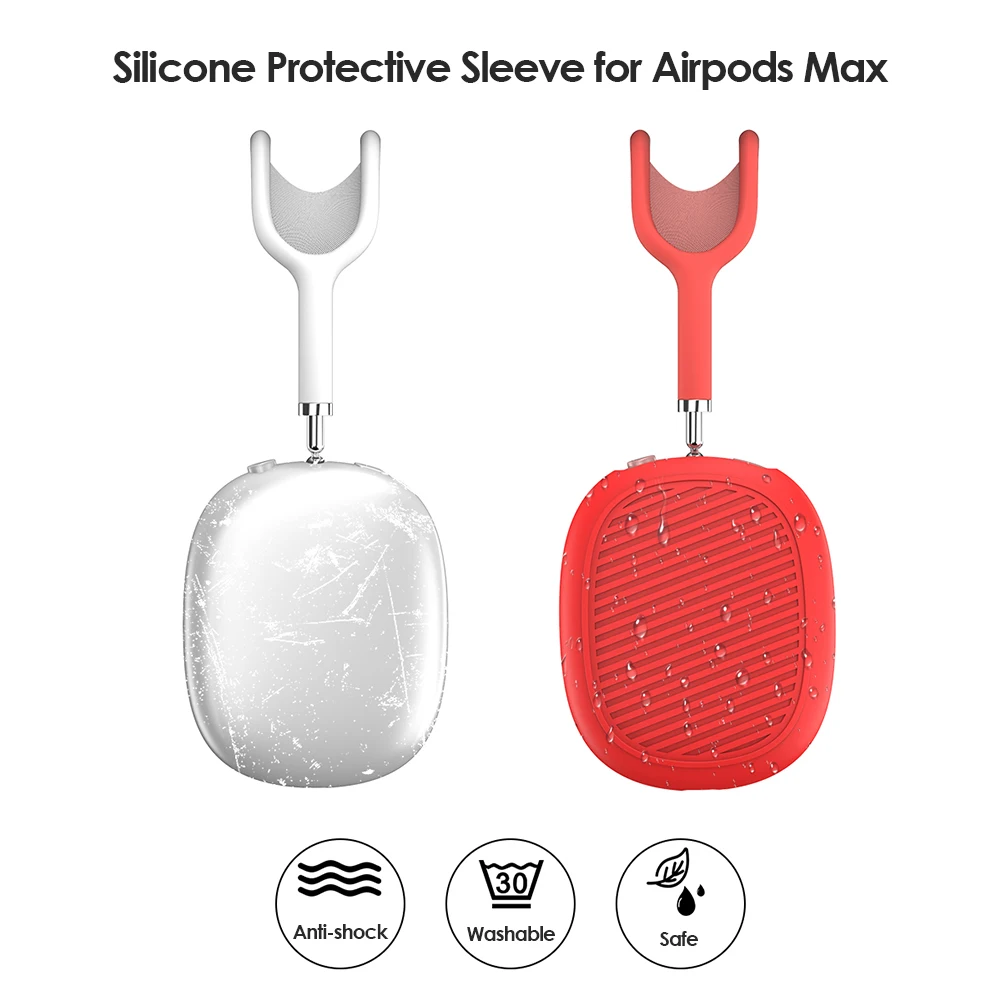 1 Par Removível Fone de Ouvido Cobre com a cobrança de Buraco de Silicone sem Fio de Fone de ouvido Escudo Protetor para AirPods Max.