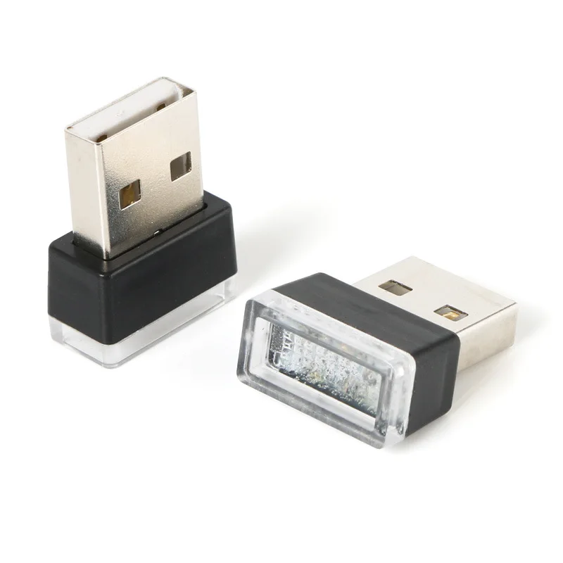 7 Cores Mini USB DIODO emissor de Luz da Luz de Modelagem Carro Ambiente de Luz de Néon Luz Interior Interior do Carro Luz Decorativa do Carro Bens Branco