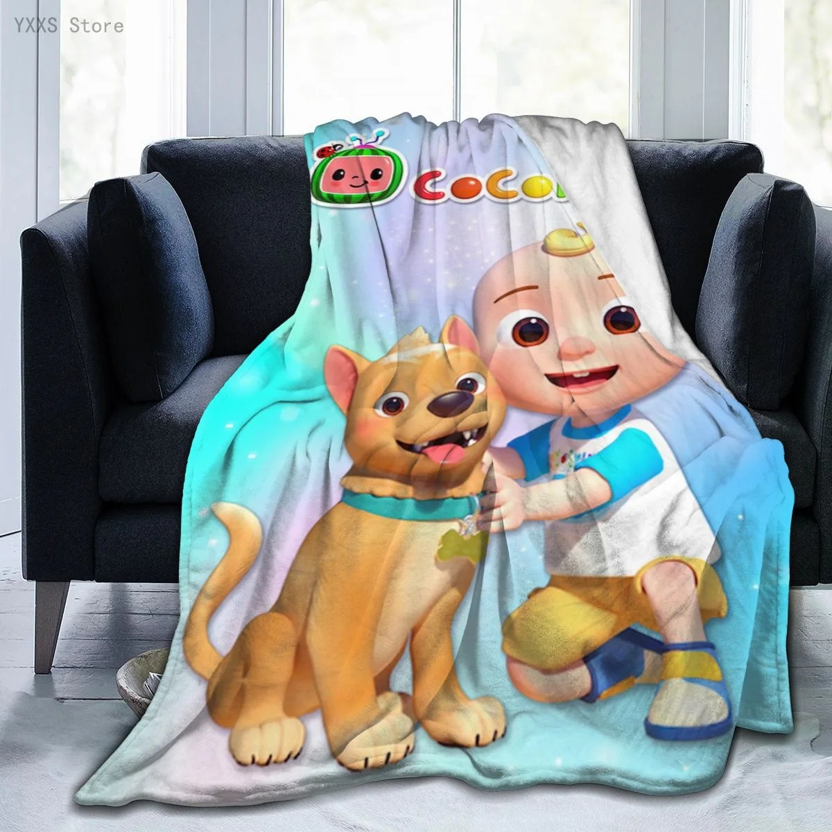 Coco, Melão Crianças Cobertor Super Macia e Quente de Pelúcia Cobertores Bonito Cão e o Bebê Impresso, Crianças Mantas para Sofá Ou na Cama