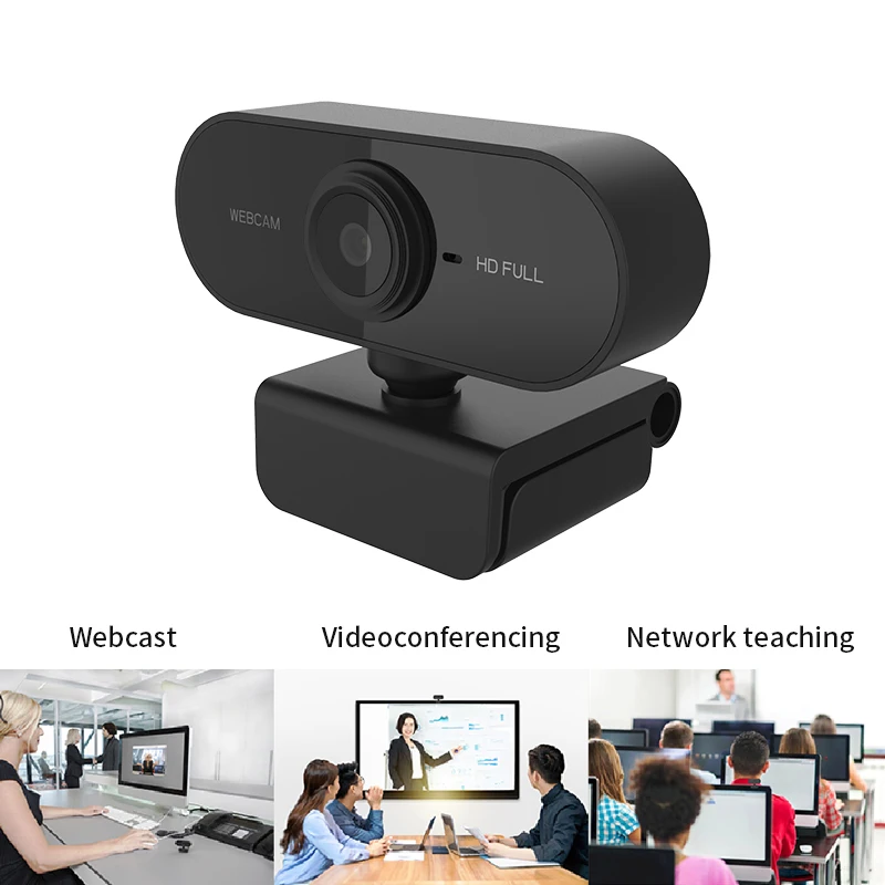 Full HD 720P Webcam USB Mini Computador Autofoco Câmera Built-in Microfone Flexível e Rotativa para Portáteis, Desktop Câmera Webcam