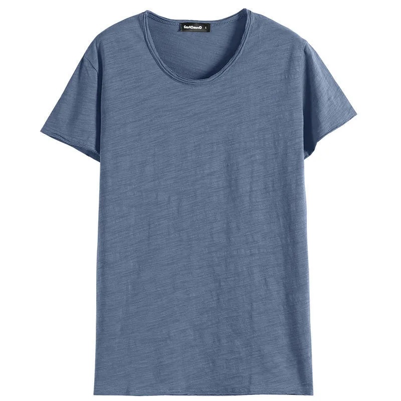 W1124-manga Curta t-shirt dos homens magro pescoço redondo imprimir meia manga verão t-shirt masculina tendência