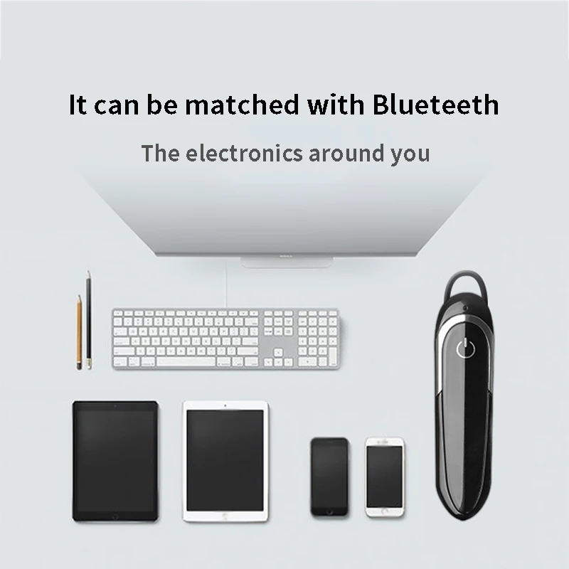 D5 1Pc Suor de Redução de Ruído Chamada Handsfree Bluetooth sem Fio do Fone de ouvido Bluetooth Negócio 5.0 Auricular linha de Comandos de Voz