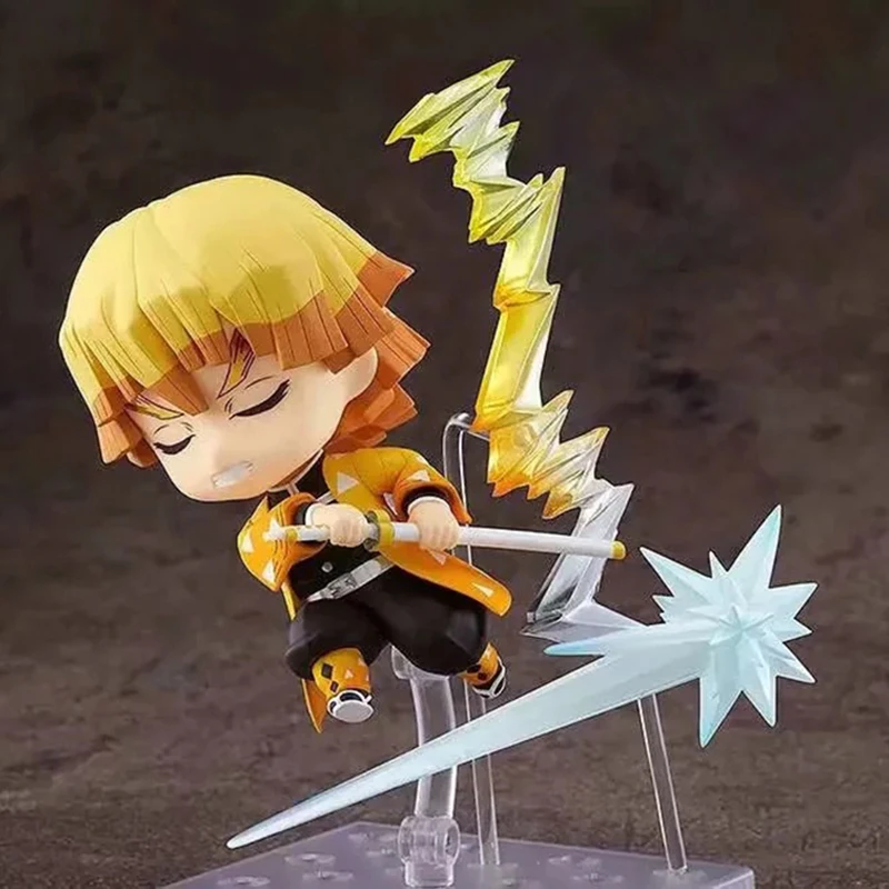 Japão Demon Slayer Agatsuma Zenitsu Anime Figura de Ação de PVC de 10 cm de Trovão Respiração Q a Versão de Coleta de Modelo de Bonecas Brinquedos para Presentes