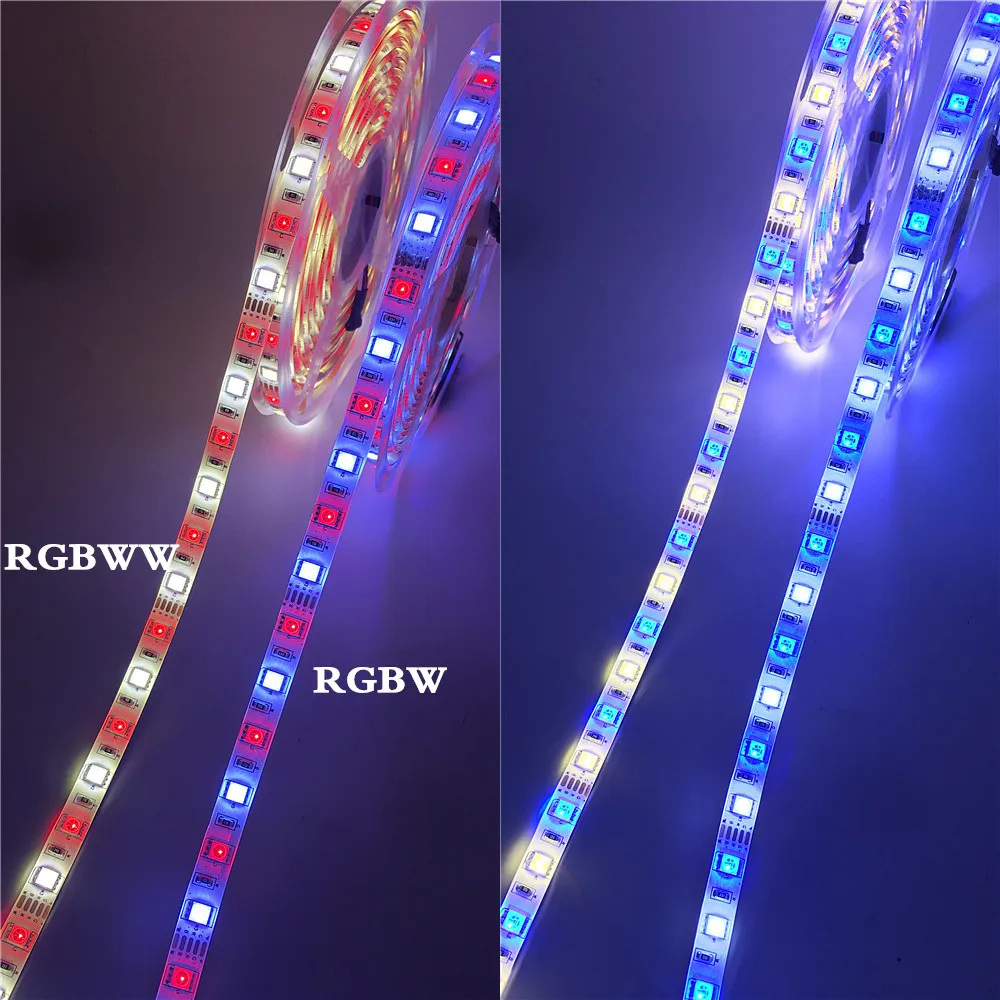 5050 Led Strip DC 12V RGB/RGBW/RGBWW Luz de Tira CONDUZIDA Flexível da Fita Led Fita+40key Controlador de Potência Para Casa a Festa de Natal 5m