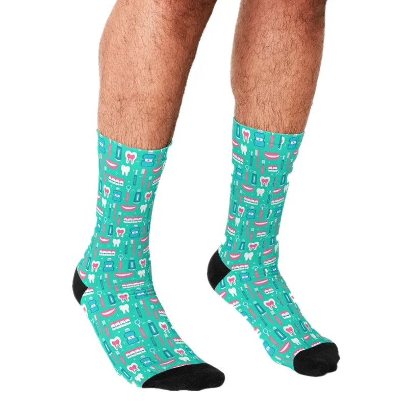 2021 Engraçado meias masculinas Dentistas Fazer Melhor padrão Impresso hip hop Homens Felizes Meias bonito meninos de rua estilo Louco de Meias para homens
