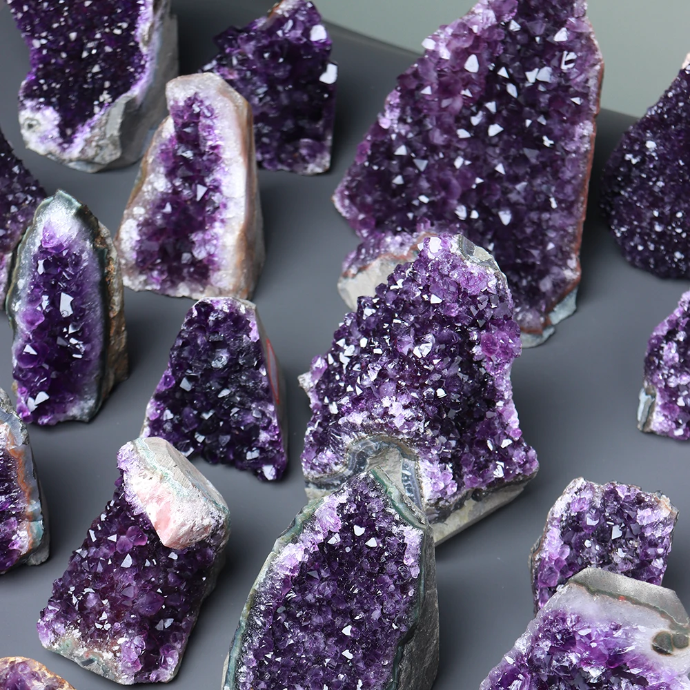 1pc Natural de Uruguayan Ametista cluster violeta Profundo quartzo Ametista bloco de Pedra Irregular para a decoração home
