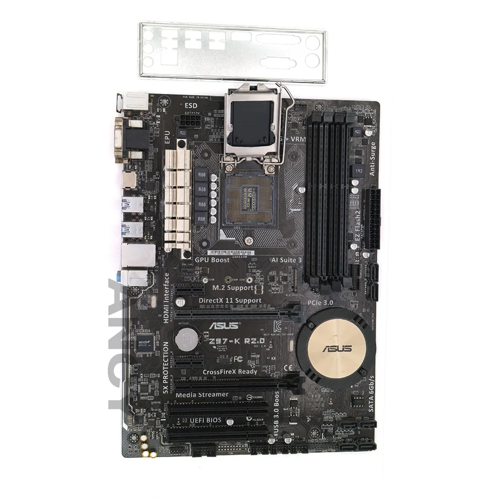 Usado,Asus Z97-K R2.0 Desktop Motherboard Z97 Soquete LGA 1150 i7, i5, i3 DDR3 32G SATA3 ATX