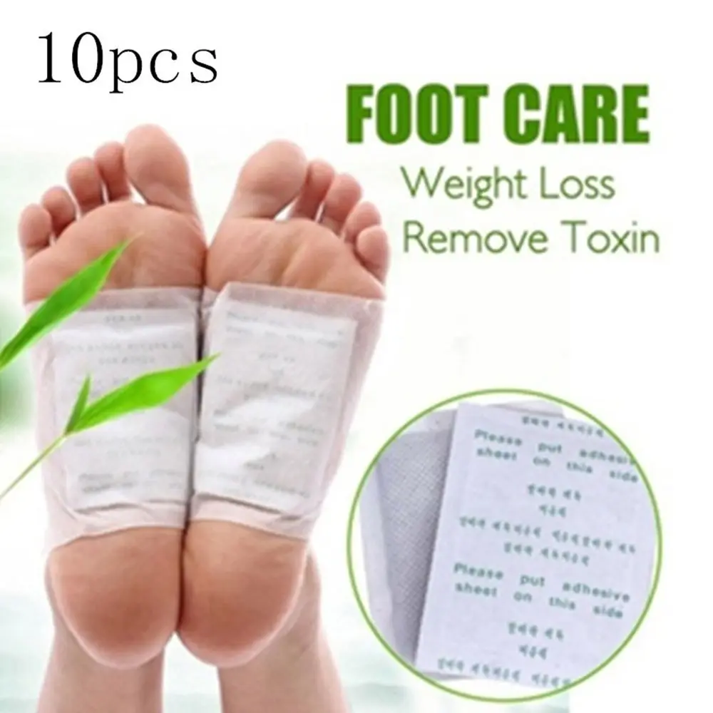 10x leila lopes Detox Foot Pads Patches Folhas Adesivas de Toxinas do Corpo, Pés de Emagrecimento Limpeza de Ervas Pés Beleza Saudável Ferramentas
