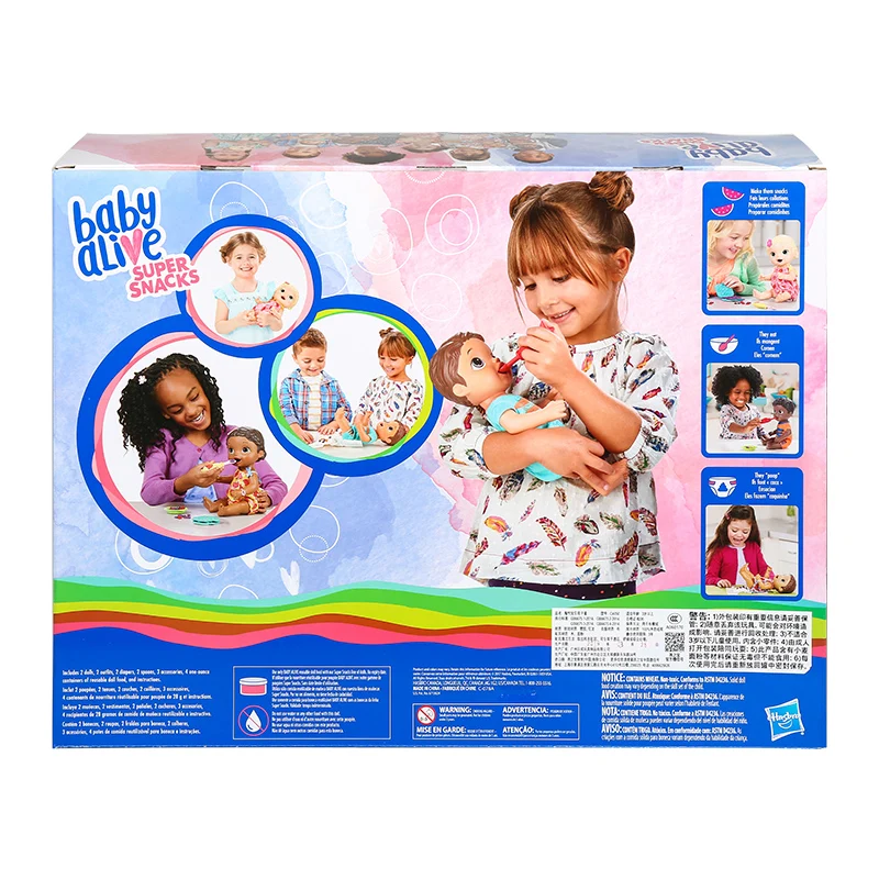 Baby Alive Super Lanches Snackin Gêmeos Lily Menina Boneca e Lucas Menino Boneca Loira de Novo com Acessórios para Bebê, Brinquedos para Crianças de Presente C4050