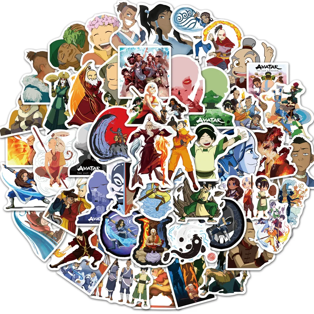 50/100pcs Anime Adesivos de Avatar: The Last Airbender Aang Aang Aang Príncipe Zuko Impermeável Bonito Adesivos Para Crianças de artigos de Papelaria