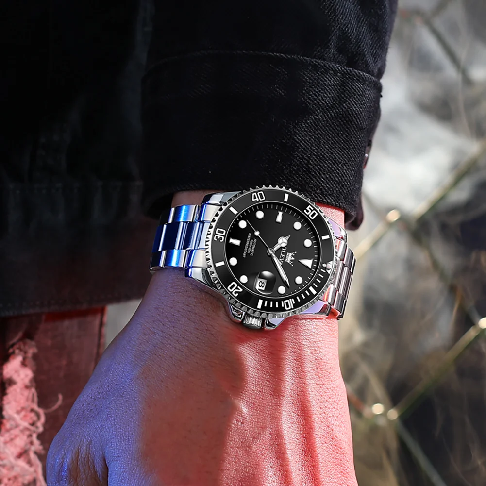 Original de Luxo Automática Homens do Relógio Mecânico Esporte Impermeável do Movimento de Aço Inoxidável de Marca, Caixa de relógio de Pulso relógio masculino