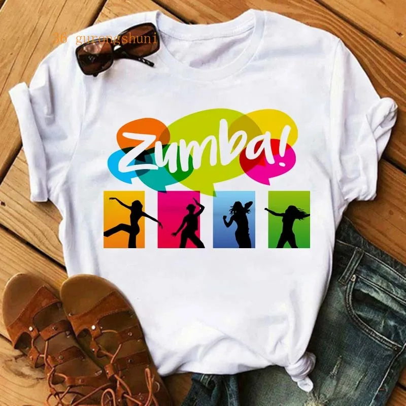 Mulheres de roupas de Zumba, Dança Hip Hop, T-Shirts Impressão Gráfica Tees Tops de Verão de Moda de T-shirt manga Curta Menina estética grunge