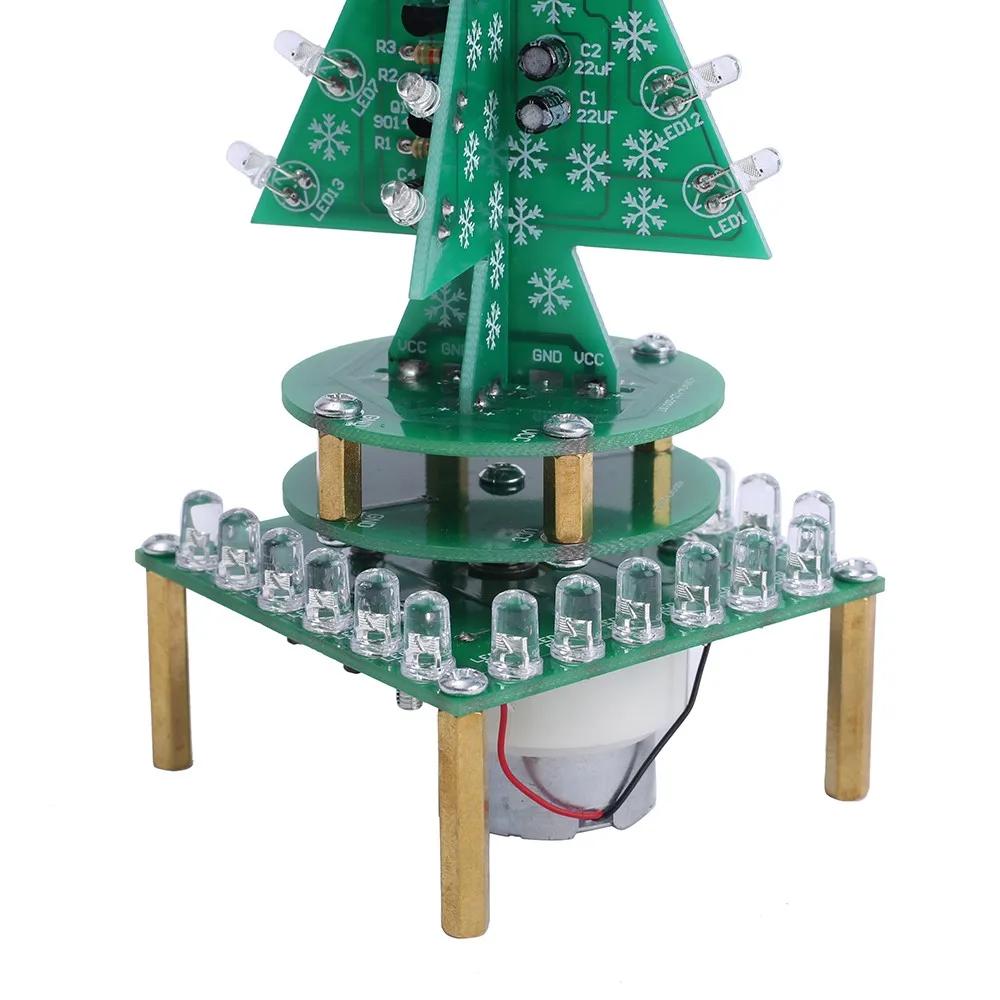 Kit DIY Música de Natal Árvore de Giro Colorido Música Água que Flui DIODO emissor de Luz Suite de Componentes Eletrônicos de Soldagem Prática