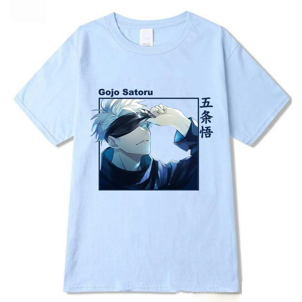 Jujutsu Kaisen Gojo Satoru Verão Legal de Impressão de T-shirt manga Curta Moda Casual T-shirt