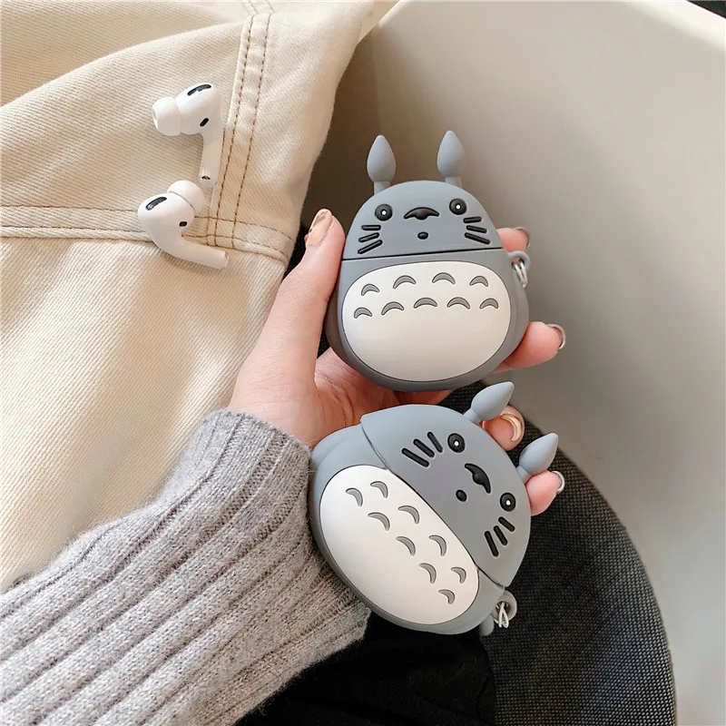 Bonito Desenho Animado Japonês Fone De Ouvido Capa De Fone De Ouvido De Silicone Caso Protetor De Tonari Não Totoro Para A Apple Airpods 1 2 3 Pro Acessórios