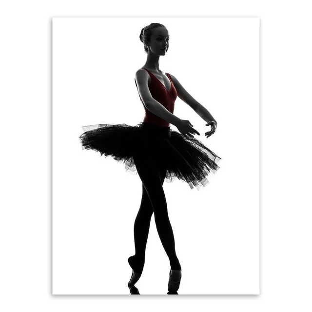 Moderno Preto Branco Elegante Bela Bailarina De Ballet De Arte Fotográfica De Impressão De Cartaz De Parede Tela De Pintura Bailarina Decoração De Casa