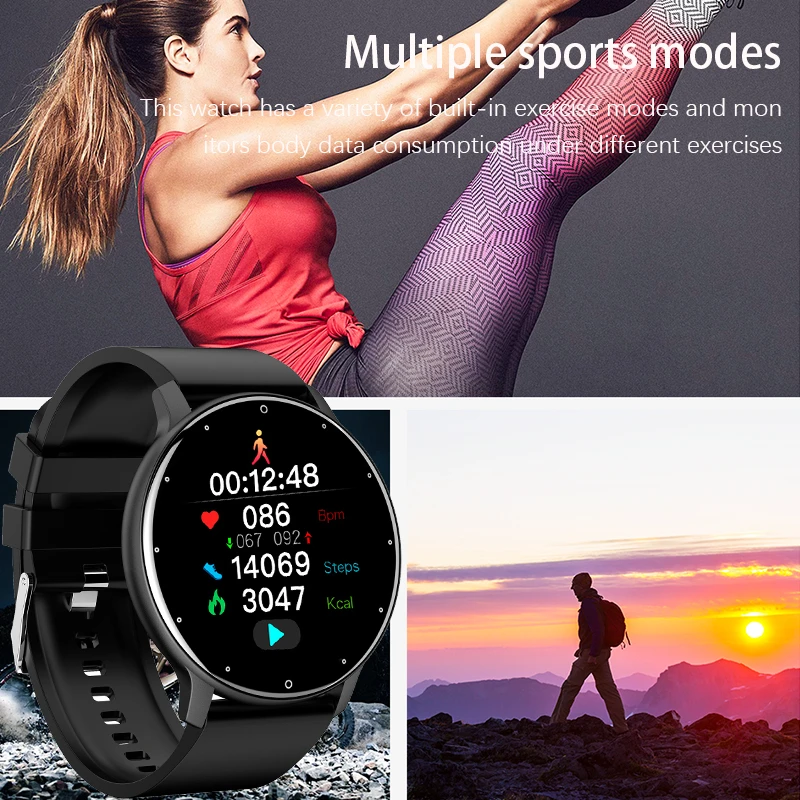 2021 Novo Smart Watch, Homens Cheios de Tela de Toque do Esporte Relógio de Fitness IP67 Impermeável Bluetooth Para Android ios smartwatch Homens+caixa